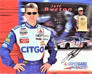 AUTOGRAPH Jeff BURTON 2000 Roush Racing Hero 8x10 NASCAR Bio Photo Signed Auto - Picture 1 of 2