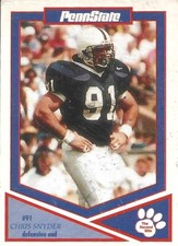 1996 Second Mile #91 Chris Snyder card, Penn State Nittany Lions