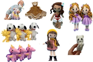 Handmade Crochet Dolls and Stuffed Animals. Amigurumi Crochet Dolls Toys - Picture 1 of 55