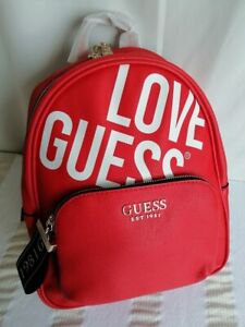 New Guess Red multi LARGE size Trendy backpack