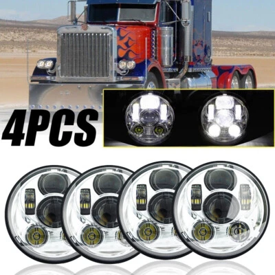 4 peças projetor 5,75" faróis de LED feixe alto/baixo para Peterbilt Semi 349 359 - Imagem 1 de 4