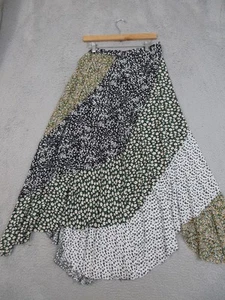 Patchwork Maxi Skirt Womens Medium Floral Asymmetrical Boho Festival Chic Skirt - Picture 1 of 14