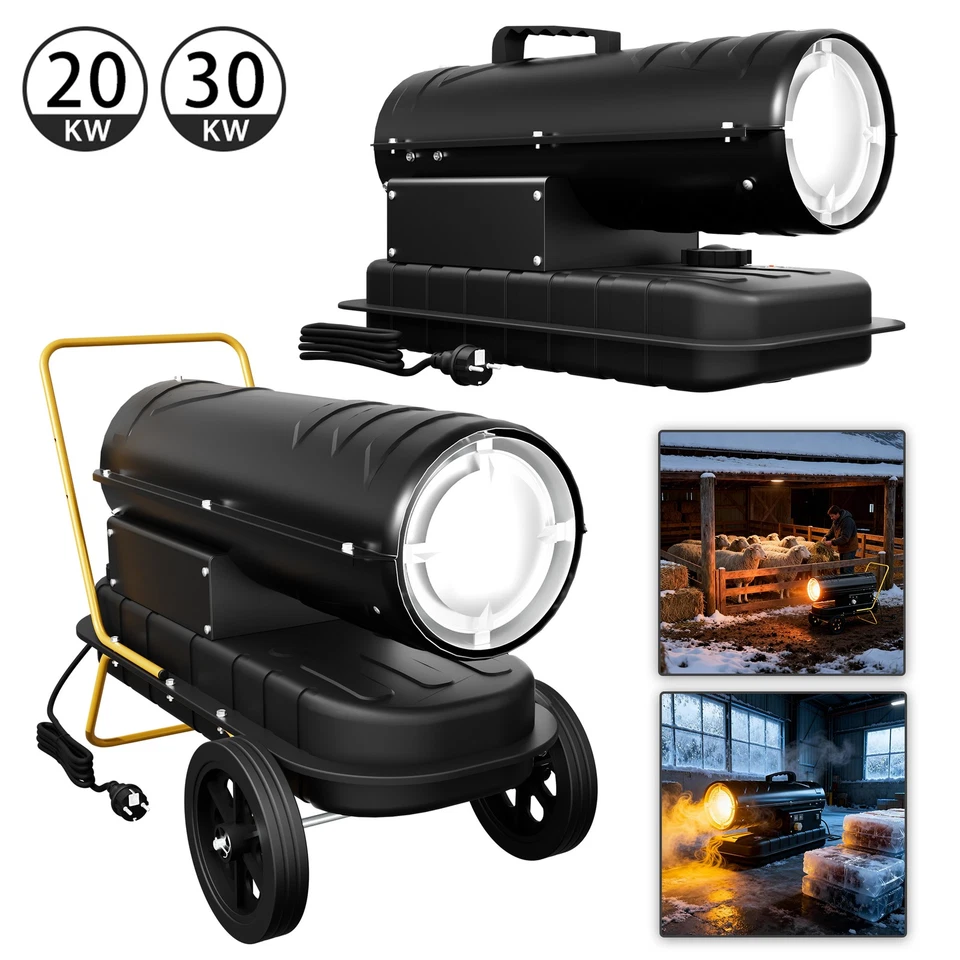 Cannone riscaldante diesel 20 kW/30 kW riscaldamento riscaldatore da costruzione riscaldatore riscaldatore diesel termoventilatore - Immagine 1 di 4