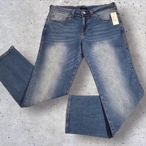 True Religion Ricki Relaxed Straight Jeans Womens 30 FITS 35x32 Blue Ghost Wave - Picture 1 of 15