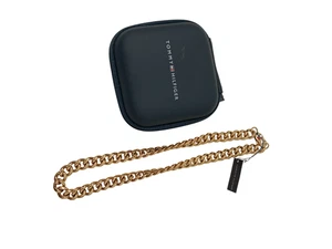 Tommy Hilfiger Gold Tone Chain Necklace with Case - Preloved Gift Idea 46cm - Picture 1 of 5