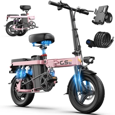 Adult Ebike 740W Foldable 48V 10AH 14" Electric Bicycle 25MPH UL 2849 Certified - Image 1 of 4