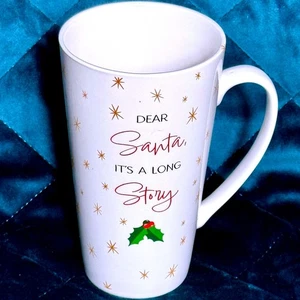 Joyland "Dear Santa It's A Long Story" Christmas Coffee Mug New Bone China Retro - Picture 1 of 3