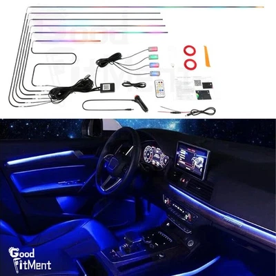 For Audi A6 A7 C7 Car Symphony Ambient Light LED Atmosphere Acrylic Strip Remote Foto 1 de 4