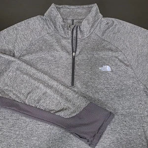 The North Face 1/4 Zip Gray Pullover Shirt Flashdry Stretch Men’s 2XL EUC - Picture 1 of 20