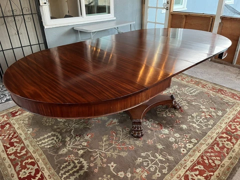 4.5’ To 8.5’ Antique Dining Table with Leaves Cover