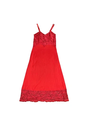 Vestido de nailon vintage de encaje rojo para mujer 34 Foto 1 de 4