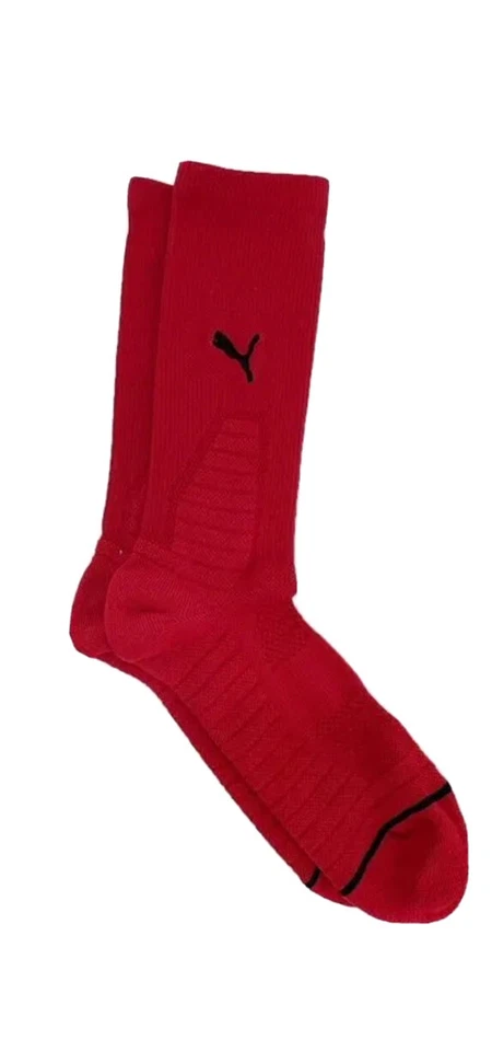 Puma Basketball Men 4 PAIRS Crew Socks Red Size Sock 10-13/Shoe 6-12 P116609-601 - Image 1 of 4