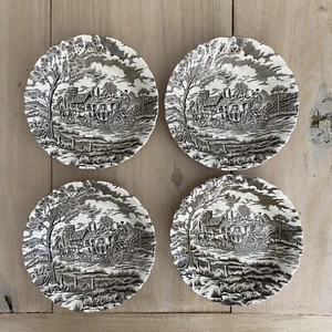 Set of 4 Royal Mail Brown Fruit Dessert Bowls Staffordshire Ironstone England - Picture 1 of 12