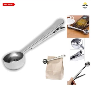 7" Stainless Steel Coffee Scoop with Clip - Measures 20g - For Ground Coffee ... - Picture 1 of 9