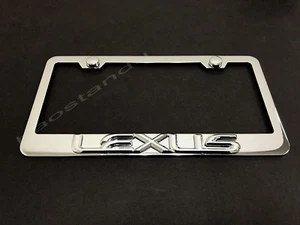 1xLexus3D Emblem STAINLESS STEEL License Plate Frame RUST FREE + Screw Cap - Picture 1 of 2