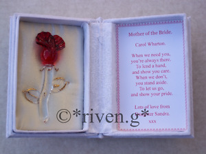 PERSONALISED MOTHER OF THE BRIDE@Floral Box LOVE Verse@RED ROSE Gold FAVOUR Gift