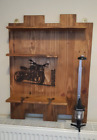 Ducati Diavel hand made wooden shelf for drinks glasses and 50ml optic man cave 