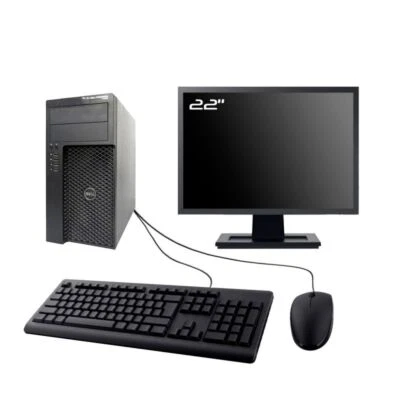 PC Dell Precision T1650 MT Ecran 22" Intel I3-3220 RAM 8Go SSD 960Go W11 Wifi - Photo 1/4