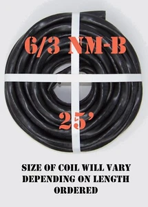 Cable eléctrico ""Romex®"" 6/3 casi nuevo-b x 25' Southwire - Imagen 1 de 2