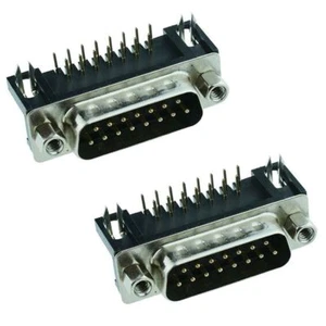 2 x 15-Way Right Angle PCB Male D Plug Connector - Picture 1 of 1