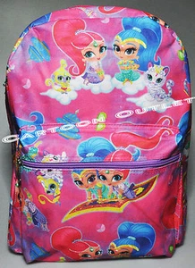 Shimmer Backpack 16" All Print Canvas NWT 100% Original Shimmer And Shine Girls - Picture 1 of 4