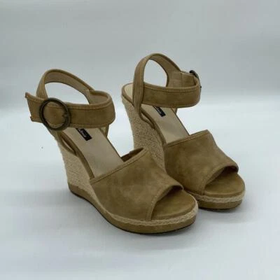 Sandalias Michael Antonio Cuñas Tostadas Imitación Gamuza Alpargatas Mujer Talla 7 Foto 1 de 4