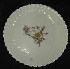 H] Plat rond ancien (blanc & fleurs) en Porcelaine de Limoges HAVILAND