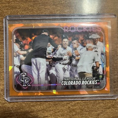 2024 TOPPS  CHROME SAPPHIRE COLORADO ROCKIES TEAM #526 ORANGE /25 Nolan Jones - Image 1 of 3