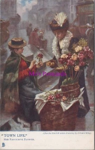 Occupations Postcard - Town Life, Flower Seller, Raphael Tuck Oilette  RS39104 - Picture 1 of 2