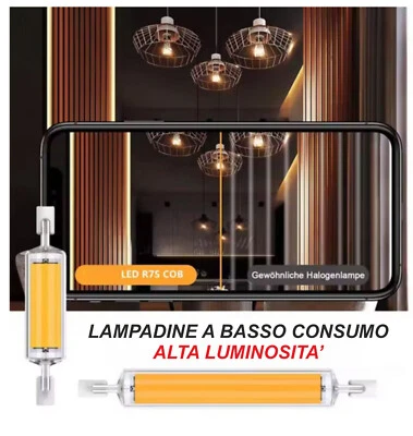 Lampadina a tubo LED R7S LUCE 78/118/189mm 230V 10W 15W 20W 25W alta luminosità - Immagine 1 di 4