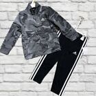 Adidas Track Suit NWT Toddler Size 3T Boys Gray & Black Stripes Pockets Zip