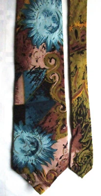 Corbata Hardy Amies Savile Row Londres Inglaterra Toda Seda Sonriente Azul Sol Cosmos Foto 1 de 4