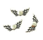 50 Antiqued Tibetan Silver 22mm Angel Wing with Heart Spacer Craft Beads Wings