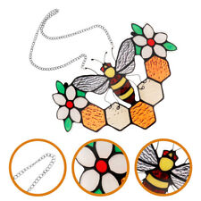 Bee Honeycomb Stained Bee Hanging Ornament Garden Stained Hanging Pendant