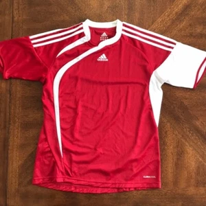 EUC Adidas Red Athletic Gym Running Jersey Tee M - Picture 1 of 5