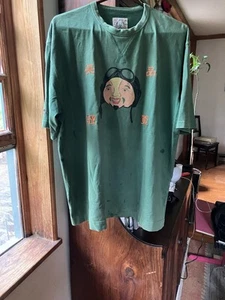 Evisu Genes Kung Fu Panda T-Shirt Tee Sz XL Green Vintage Ex Condition - Picture 1 of 4