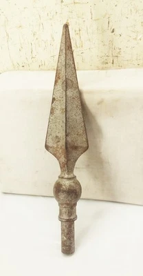 Винтажный антикварный большой декоративный чугунный столб забор топпер копье наконечник 13 дюймов - Изображение 1 из 4