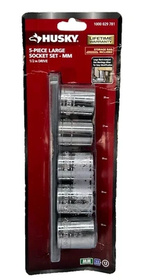 Husky 1/2 in. Drive Metric Large Socket Set (5-Piece) - Image 1 of 4