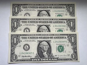 $ 1 One Dollar Bill 1985  - 8 Uncirculated and Consecutive - Picture 1 of 9