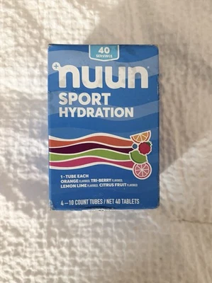 Tabletas electrolíticas con sabor a fruta hidratación deportiva NUUN | 4 tubos, 10 tabletas cada una Foto 1 de 4