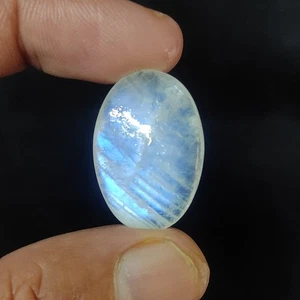 24.00 Cts Natural Rainbow Moonstone OVAL Cabochon Jewelry Supply 26X18X6 MM - Picture 1 of 6