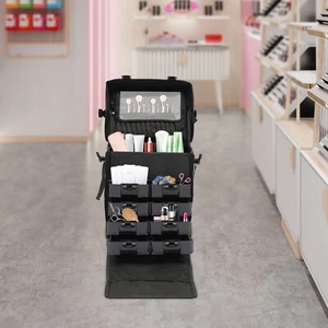 Astuccio Trucco Professionale Rotolabile Cosmetico Astuccio con Cassetti Trolley da Viaggio - Foto 1 di 16