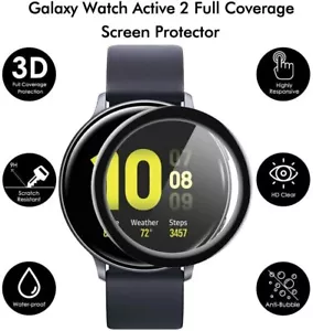 2PCS Full Cover Vetro Protezione Schermo per Samsung Galaxy Watch Active 2 40/44mm - Foto 1 di 14