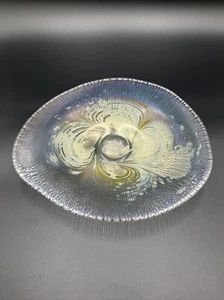 Patrick signierte Kunst Glas irisierende Wirbel große Mittelstück Konsole Schüssel 12,5" - Bild 1 von 9