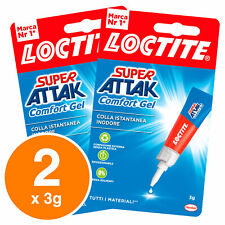 Loctite Super Attak Comfort Gel Adesivo Istantaneo Trasparente Inodore 2x 3g