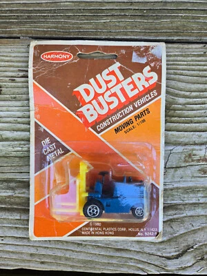 Vintage  Harmony Dust  Busters Fork Lift Construction Vehicle New on Card - Image 1 of 4