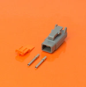 Deutsch DTM Series 2 Way Plug Connector Kit DTM06-2S C/W Pins & Wedglock DTM062S - Picture 1 of 5