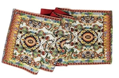 Tache Elegant Colorful Ornate Paisley Medallion Woven Tapestry Table Runner - Image 1 of 4