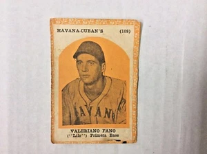1946-47 PROPAGANDAS MONTIEL Cuban Baseball VALERIANO FANO Card #108 - Picture 1 of 2