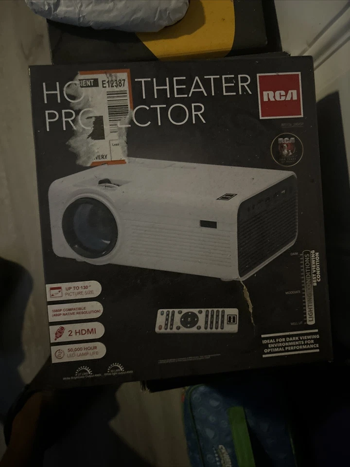 RCA RPJ136-B White 1080p Home Theater Media Projector Only Not Tested